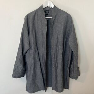 EILEEN FISHER button down long sleeve. Linen blend. Size small.